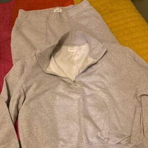 MATE the Label Gray half zip sweater
